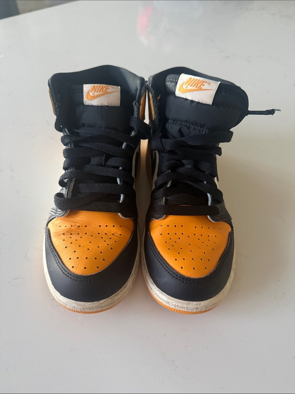 Nike Black & Orange High-Top Sneakers